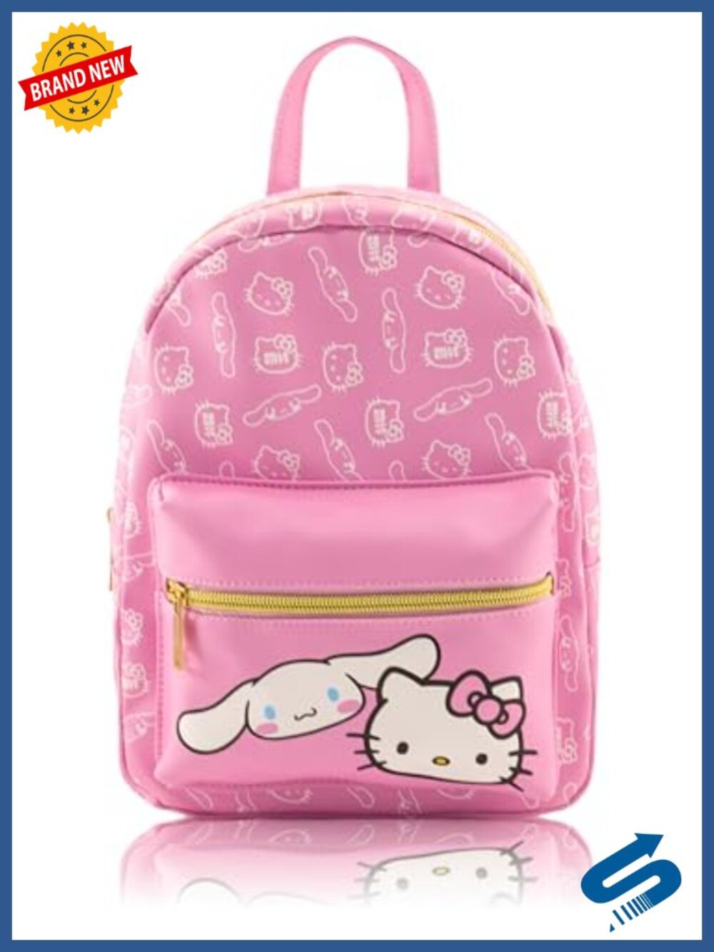Mini Backpack - PU Leather Daypack with Adjustable Straps, 2 Pockets